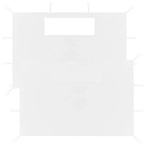 vidaXL Pavillon-Seitenwände mit Fenstern 2 Stk. Weiß - Pavillons & Partyzelte – Robuste Seitenwände mit Fenstern für optimalen Mückenschutz und angenehmes Licht, ideal für Ihre nächste Feier.