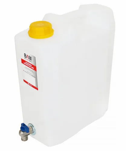 Bam Kanister 15l Wasserkanister für LKW Camping Outdoor - UV-beständiger Kunststoffkanister mit praktischem Griff, ideal für Camping und Outdoor-Aktivitäten, inklusive Anschluss für einfache Handhabung.