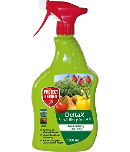 PROTECT GARDEN DeltaX Schädlingsfrei AF, Raupenfrei, Blattlausfrei für Gemüse und Zierpflanzen, 1 Ltr.