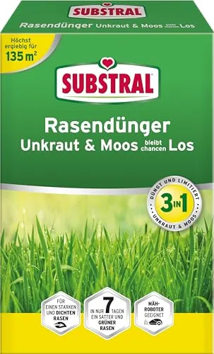 Substral Rasendünger: Starker Rasen ohne Unkraut & Moos, Nährstoffreich, für 130 m² - 4 kg