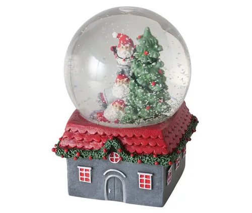 Schneekugel mit Haus Monti, Ø10 cm – Handgefertigte Deko - Einzigartige handgefertigte Schneekugel mit dem Haus Monti aus robustem Polyresin und Acryl. Ideal für Regale und Schreibtische, verleiht jedem Raum einen besonderen Charme. Maße: 10 x 10 x 14,4 cm.