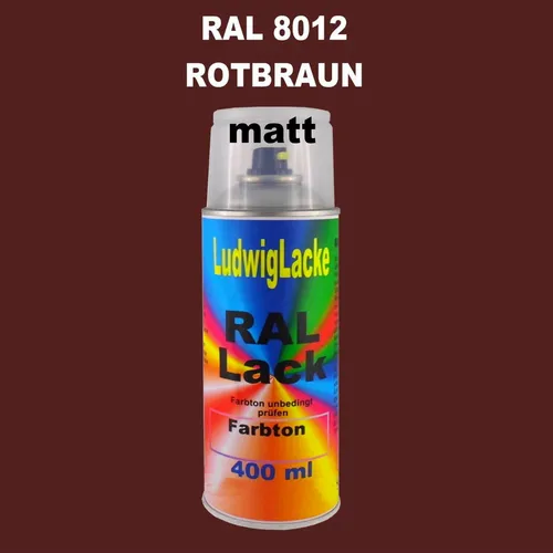 Ral Spraydose MATT 8012 Rotbraun 400ml Buntlack Decolack Farbenspray