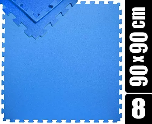 eyepower 8x Bodenschutzmatte 90x90 cm - Vielseitige Unterlage für Fitness und Pool - Sportmatten für Fitness und Outdoor: 1,2 cm dicke, rutschfeste Puzzlematte schützt vor Stößen und ist ideal für Gartenpools oder Home Gyms.