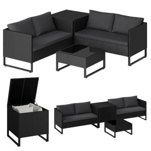 STEELSØN Gartenlounge-Set Alniyat, Schwarz von STEELSØN