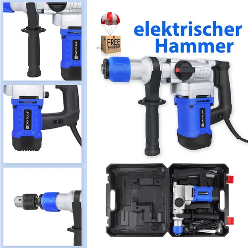 Scheppach Bohrhammer DH1300Plus - 1250W Leistung, 5 Joule Schlagkraft, inkl. umfangreichem Zubehörset für vielseitiges Arbeiten