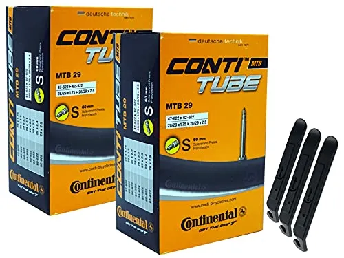 pneugo! Set 2 x Continental Fahrradschlauch 29 Zoll Sclaverand 47-622/62-622 (MTB) + 3 Reifenheber