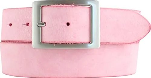 BELTINGER Herren-Gürtel aus weichem Vollrindleder mit Doppel-Schnalle Vintage-Look 4 cm | Jeans-Gürtel für Herren 40mm | Ledergürtel Used-Look | Fuchsia 120cm