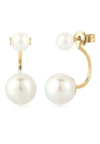 Elli Perlenohrringe Front-Back aus Süßwasserzuchtperlen