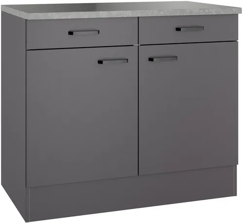 OPTIFIT Unterschrank OPTImulti Breite 100 cm, Tiefe 60 cm, mit 2 Türen, 2 Schubkästen, 1 Einlegeboden