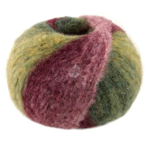 Lana Grossa Gigante 0010 - Voluminöses Alpakagarn in altrosa-brombeer - Strickgarn für kreative Projekte – Kuschelig weich mit einzigartigem Dégradé-Farbverlauf, ideal für warme Pullover, Schals und Mützen.