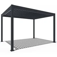 Gardenson Pergola, Metall, 400x255 cm - Flexibler Sonnen- & Sichtschutz - Pavillons & Pergolas: Hochwertige Metall-Pergola mit kippbaren Lamellen für individuelle Lichtstimmung, wetterbeständig und mit integrierter LED-Beleuchtung, ideal für gemütliche Stunden im Freien.
