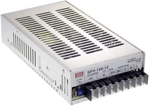 Mean Well MW SPV-150-48 Schaltnetzteil - 48 V/DC, 3.125A, 150W, robustes Metallgehäuse mit aktivem PFC Filter, ideal für zuverlässige Stromversorgung in verschiedenen Anwendungen.
