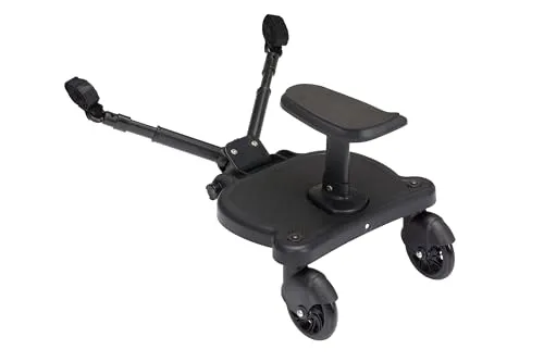 Fillikid Basic Buggy Board Exclusiv mit abnehmbarem Sitz - Universell einsetzbares Mitfahrbrett für Kinderwagen, geeignet für Kinder von 2-5 Jahren. Mit einem abnehmbaren Sitz und rutschfester Oberfläche bietet es Komfort und Sicherheit für kleine Fahrgäste.