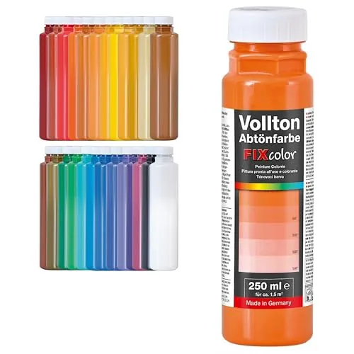 decotric Decolor Bunte Abtönfarbe Orange - 250 ml I Dispersionsfarbe für dekorative Anstriche und wasserbasierten Materialien I Hohe Farbkraft & Ergiebigkeit