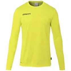 uhlsport Herren Prediction Torwart T-Shirt, Fluo Gelb/Schwarz - Fußball-Torwart-Trikot aus 100% recyceltem Polyester, mit gepolstertem Ellbogenbereich für optimalen Schutz und Nachhaltigkeit.