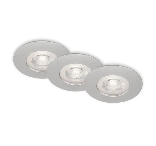 BRILONER Leuchten 3er Set LED Einbauleuchten - Ultraflache, dimmbare Einbaulampen für Bad mit IP44 Spritzwasserschutz. Genießen Sie warmweißes Licht (3000K) und individuelle Helligkeitseinstellungen ohne externen Dimmer.