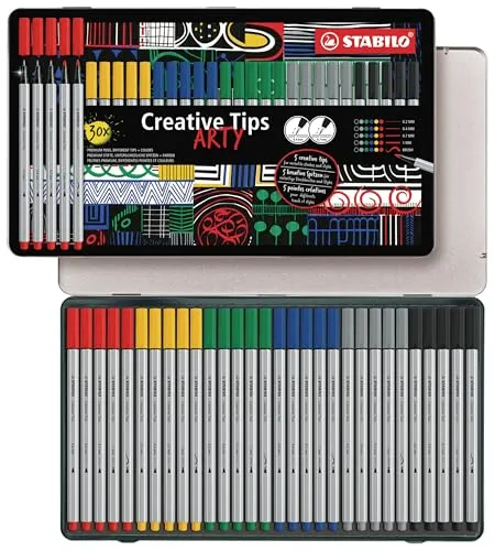 STABILO Creative Tips Multi-Liner-Set – 30er Metalletui von STABILO