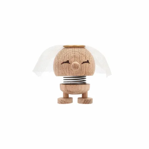 Hoptimist Bride S Raw Oak - Glückliche Hochzeitsfigur - Figuren & Skulpturen, perfekte Geschenkidee für Hochzeiten mit niedlichen Hoptimisten, die Freude und Glück symbolisieren.