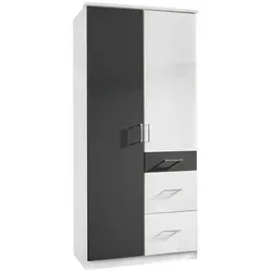 Mid.you Drehtürenschrank Wimex Click, Graphit/Weiß