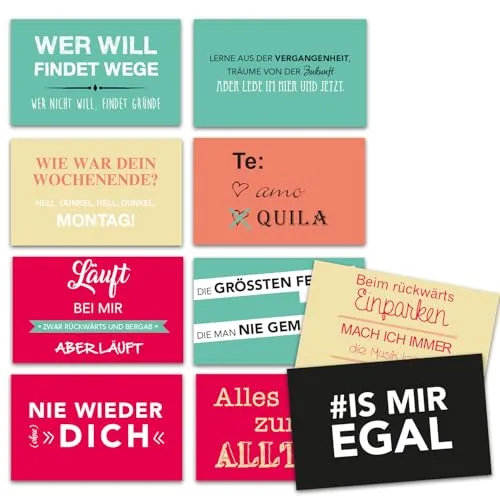 Kühlschrank-Magnete I 88 x 55 mm I mit Sprüchen Motiv bunt lustig eckig I Deko für Jugendliche Küche Magnet-Tafel I dv184 10