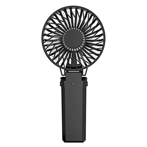 HandFan Handventilator Tragbarer USB 5200mAh Power Bank Batteriebetrieben Mini Ventilator 5 Geschwindigkeit & Faltbarer Akku Lüfter für Spaziergänger Camping-Zelt Dorm Büro