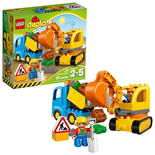 LEGO DUPLO Town 10812 Truck & Tracked Excavator - Bauspielzeugset mit 26 Teilen, fördert Kreativität und Motorik bei Kleinkindern durch interaktives Spielen.