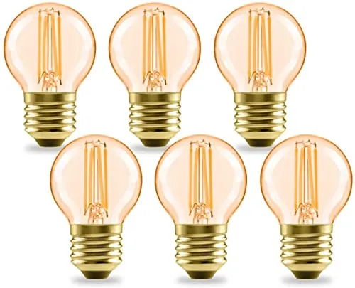 LVWIT Edison Vintage Glühbirne E27, Retro LED Filament G45 4W ersetzt 35W Warmweiss 2400K 410LM, Antike LED Glühlampe, Ideal für Nostalgie Beleuchtung im Haus Café Bar, Nicht Dimmbar, 6 Stück