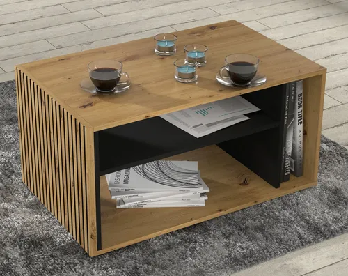raumhirsch Couchtisch AURIS 87 cm – Elegantes Lamellen-Design