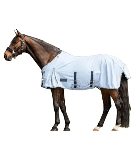 Waldhausen Fliegendecke Protect mit Bauchgurt, hellblau/Nachtblau, 115 cm - Reit- & Pferdebedarf, aus feinmaschigem Gewebe mit Bauchlatz und Schweiflatz für optimalen Schutz vor Fliegen.