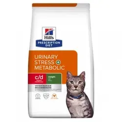Hill's Prescription C/D Urinary Stress + Metabolic + Weight Care Katzenfutter 3 kg - Spezialfutter für Katzen mit Harnwegserkrankungen, unterstützt die Gesundheit der Harnwege und hilft bei Gewichtsmanagement.