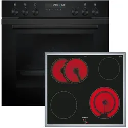 Siemens PQ51GERMAN Einbau-Herd-Set, HE278GBB3 + EA645GN17 + HZ638000, Einbau-Herd, Elektro-Kochfeld, Clip-Vollauszug