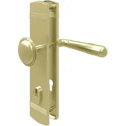 Sicherheits-Türbeschlag Messing Optik mit Kernziehschutz in gold von MS Beschläge