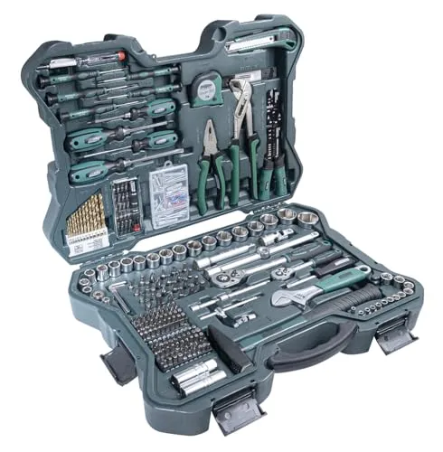 Brüder Mannesmann 303-teiliges Steckschlüssel- und Werkzeugsatz M29088 - Werkzeug-Sets mit umfangreichem Steckschlüssel- und Bitsortiment, ideal für Profis und Heimwerker, inklusive Hammer im praktischen Koffer.