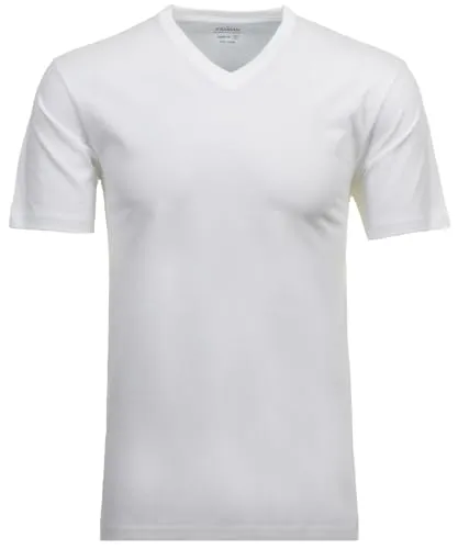 Ragman Herren Doppelpack - 2 V-Ausschnitt T-Shirts in 6XL, Weiß - T-Shirts für Herren, komfortable Passform und hochwertige Baumwolle für höchsten Tragekomfort.