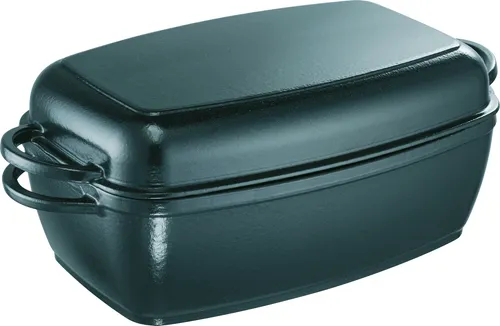 Schulte-Ufer Multibräter Rustika, 2in1 Gusseisen Bräter - Multifunktionaler Bräter, der auch als Pfanne oder Auflaufform genutzt werden kann. Ideal für scharfes Anbraten, Schmoren und langsames Köcheln – geeignet für alle Herdarten inklusive Induktion.