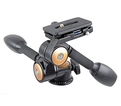 ayex 3-Wege-Neiger Videokopf mit 2 Führungshebeln - Stativköpfe, hydraulisch gedämpft für fließende Kamerabewegungen und perfekte Winkelanpassung, ideal für professionelle Aufnahmen.