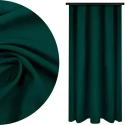 Blickdichte Gardine mit Kräuselband, Fertig Vorhang, Maße: 140x250 cm, Farbe: Dunkelgrün - Grün