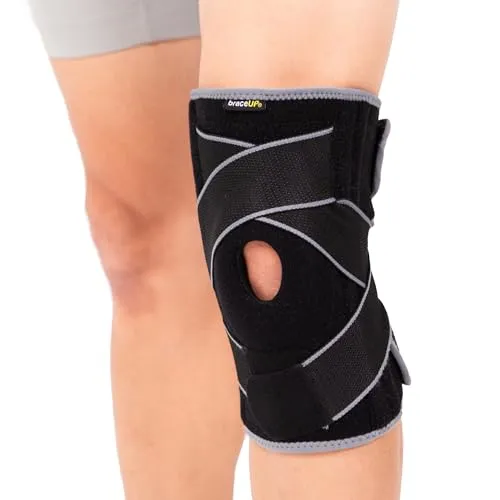 BraceUP Kniebandage mit Seitenstabilisatoren und Patella-Gel-Pads