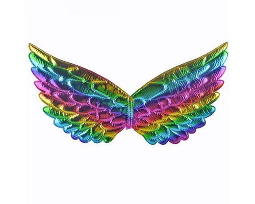 Das Kostümland Kostüm-Flügel Regenbogen Engelsflügel 'Aurelia' - 22 x 43 cm, B