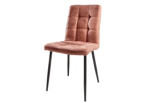 riess-ambiente Polsterstuhl MODENA vintage braun/schwarz - Eleganter Polsterstuhl im Retro-Look, komfortable Microfaserpolsterung und stabile Beine aus pulverbeschichtetem Metall – ideal für stilvolle Esszimmer.