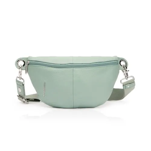 Mandarina Duck Damen Bum Bag Mellow Leather, Iceberg Green - Mode-Hüfttaschen aus hochwertigem italienischem Leder, bietet lässigen Stil und praktische Vielseitigkeit für jeden Anlass.