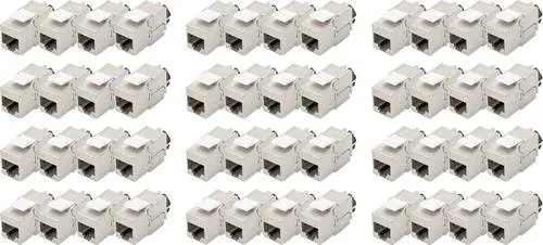 Digitus DN-93617-48 RJ45-Einbaumodul Keystone CAT 6a 48St. - Cat-6-Ethernetkabel mit 360° Schirmkontaktierung und werkzeugfreier Installation für eine einfache und zuverlässige Netzwerkverbindung.