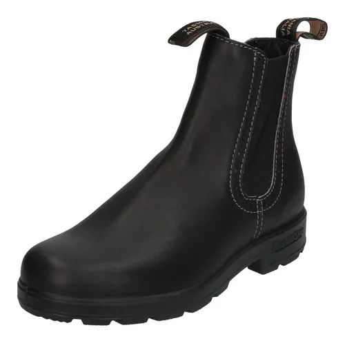 Blundstone Brogued Voltan Black Leather Chelseaboots - Wanderschuhe in Größe 38,5 EU, aus hochwertigem Glattleder gefertigt. Ideal für Casual-Looks und bietet dank der Voltan Black Farbe vielseitige Kombinationsmöglichkeiten.