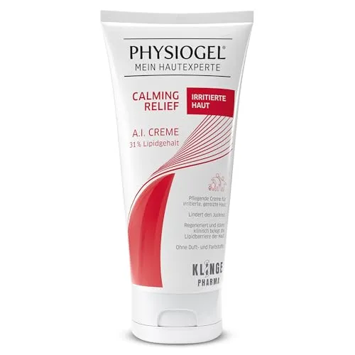 PHYSIOGEL Calming Relief A.I. Creme für irritierte Haut, 100ml | Lindert Trockenheit, Juckreiz und Rötungen, stärkt die Hautbarriere, ideal als Basispflege bei Neurodermitis