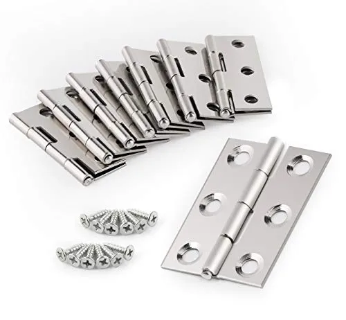 Anstore 20x Scharniere Edelstahl 44x32mm, Türscharnier inkl. Schrauben | 20x Edelstahl Scharniere, 120 Schrauben. Rostfrei. Ideal für Camper-Ausbau, Holzkisten, Möbel & DIY-Projekte.