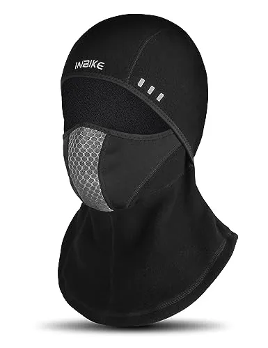 INBIKE Sturmhaube Motorrad Fahrrad Sturmmaske Winter Ski Vollmaske Halbmaske Mütze Halstuch Balaclava Für Rdfahren Wandern Skifahren Snowboard Und Andere Outdoor Wintersporten Schwarz, ZL
