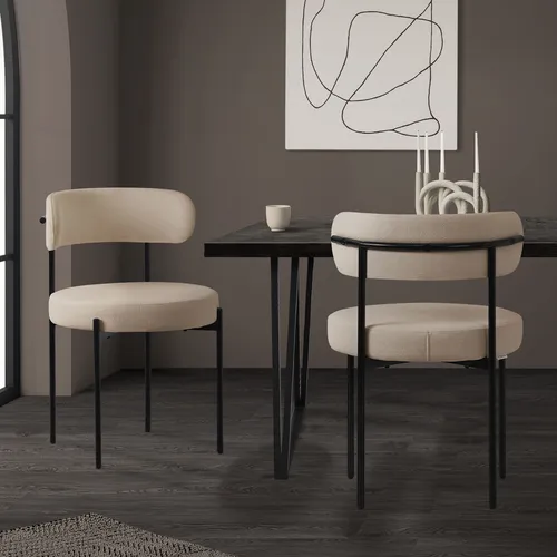 ML-DESIGN Esszimmerstuhl Set aus Teddystoff - Stühle für Esszimmer und Küche, 2er Set aus hochwertigem Teddystoff mit stabilen Metallbeinen, pflegeleicht und stilvoll in Braun.