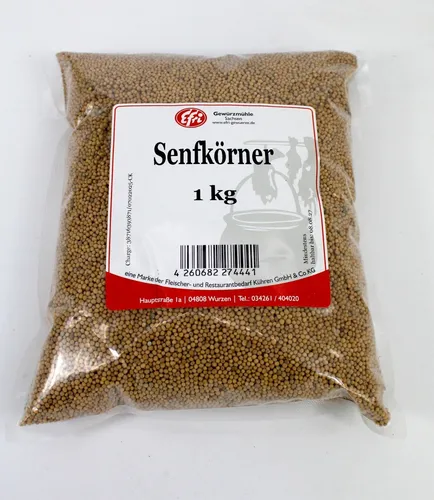 Efri Senfkörner gelb 1kg | Ganze Körner | Perfekt für Wurst, Senf & Einlegen