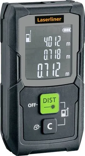 Laserliner LaserRange-Master Gi4 Mini Laser-Entfernungsmesser 40m - Präziser Laser-Entfernungsmesser für Längen, Flächen und Volumen. Ideal für Raumgrößen und Materialkalkulation. Mit grüner Lasertechnologie und kompaktem Design für komfortable Anwendung.
