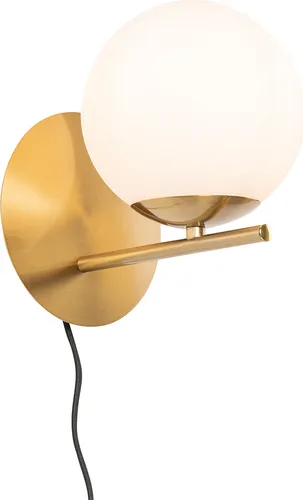 Produktbild Art-Deco Wandleuchte Gold & Opalglas